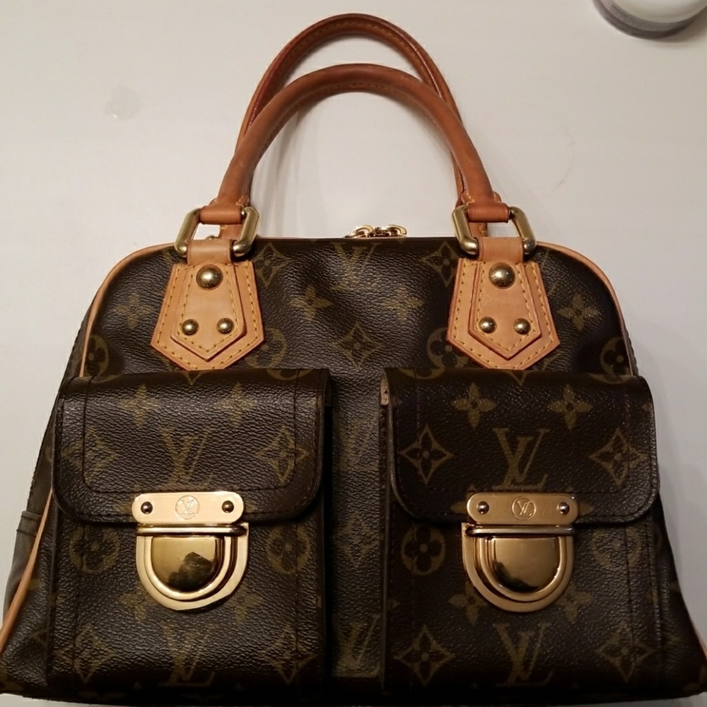 Louis Vuitton Brown Monogram Satchel with Tan Trim and Gold Hardware - Picture 2 of 8